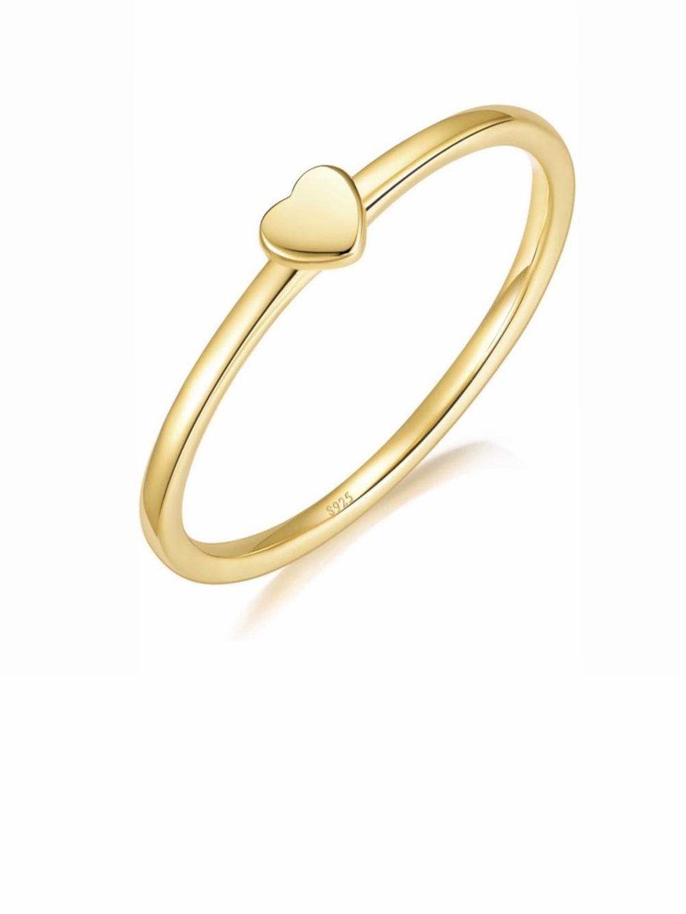 14K Gold Plated Gold Heart Stacking Ring 
1.5mm |  6